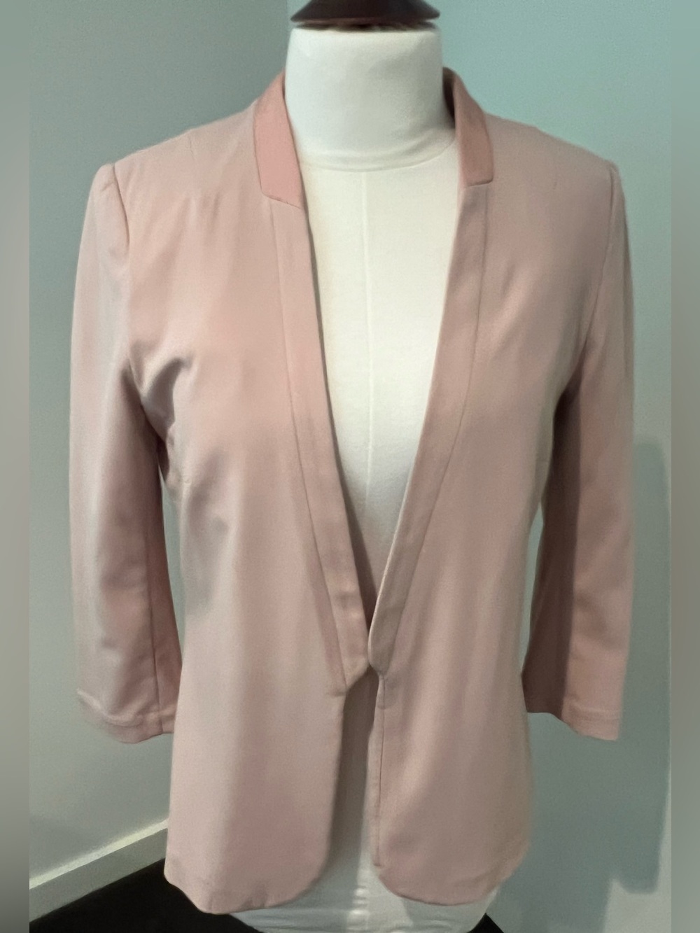 H&M Soft Blush Pink Open-Front Blazer